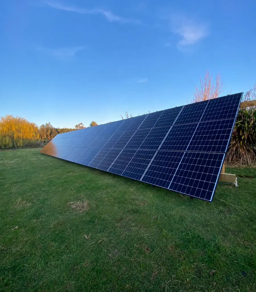 Ground-mounted solar panel installation in Canterbury